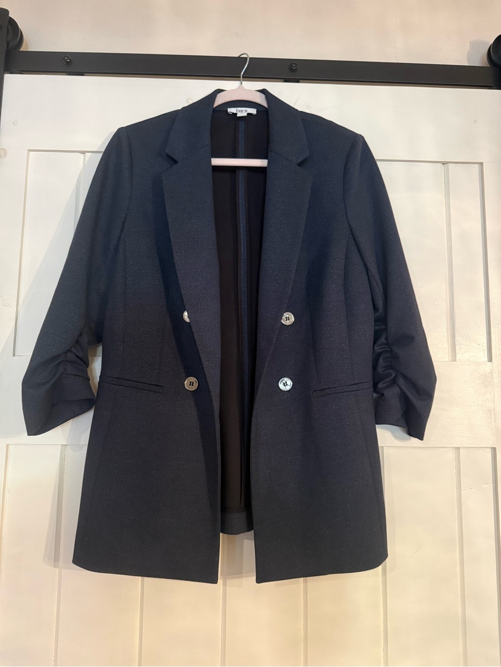 Bar III Black/Navy Double-Breasted Blazer Jacket